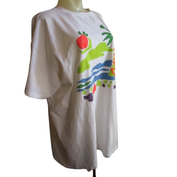 Vintage Women's T-shirt OSFA Gitano Single Stitch Swimwear Beach Oversize USA Lg - Picture 2 of 9